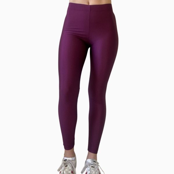 Leggings lycra slim fit shiny purple - Image 3